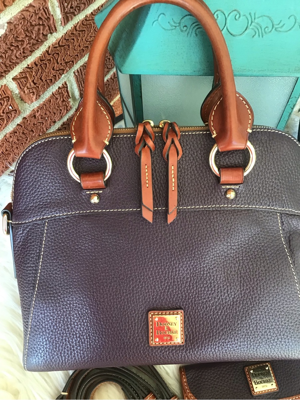 Dooney SET Cameron Satchel & Wallet Plum Wine - Picture 4 of 16